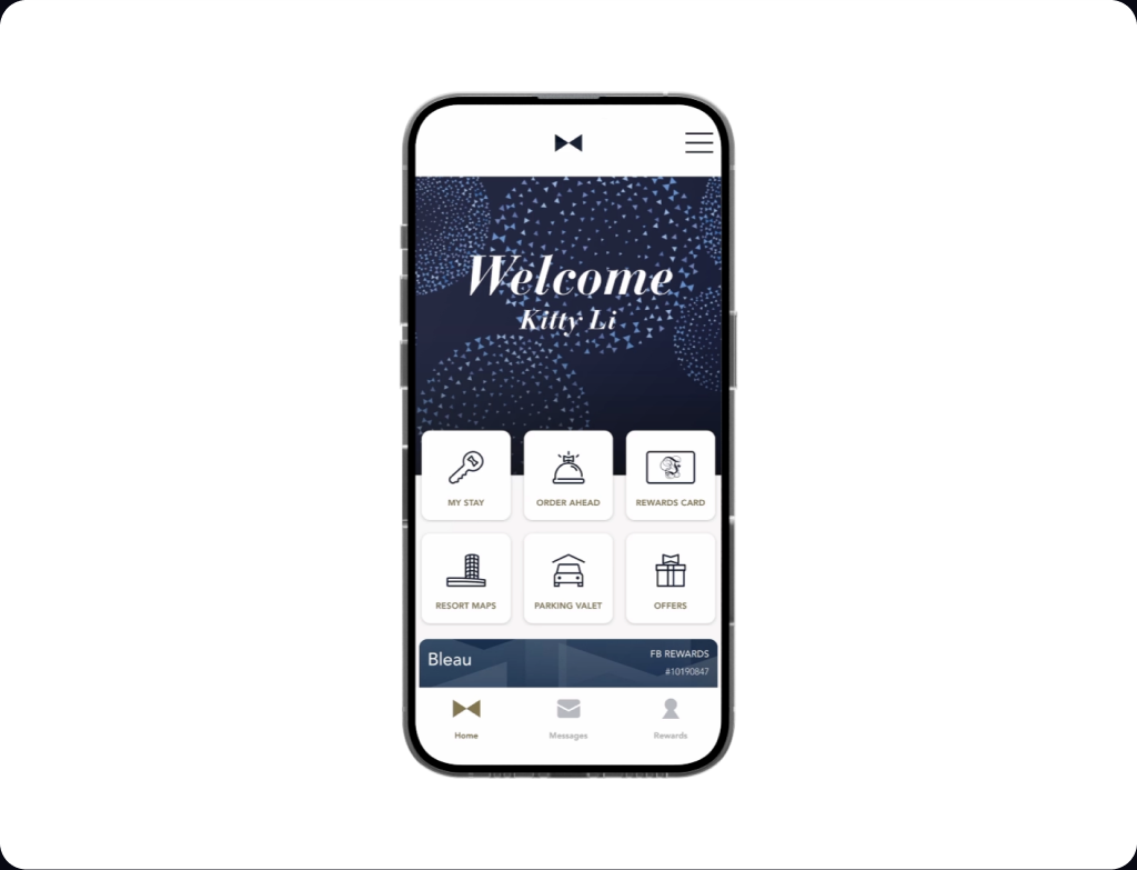 Resort map and wayfinding search flow in the mobile app.