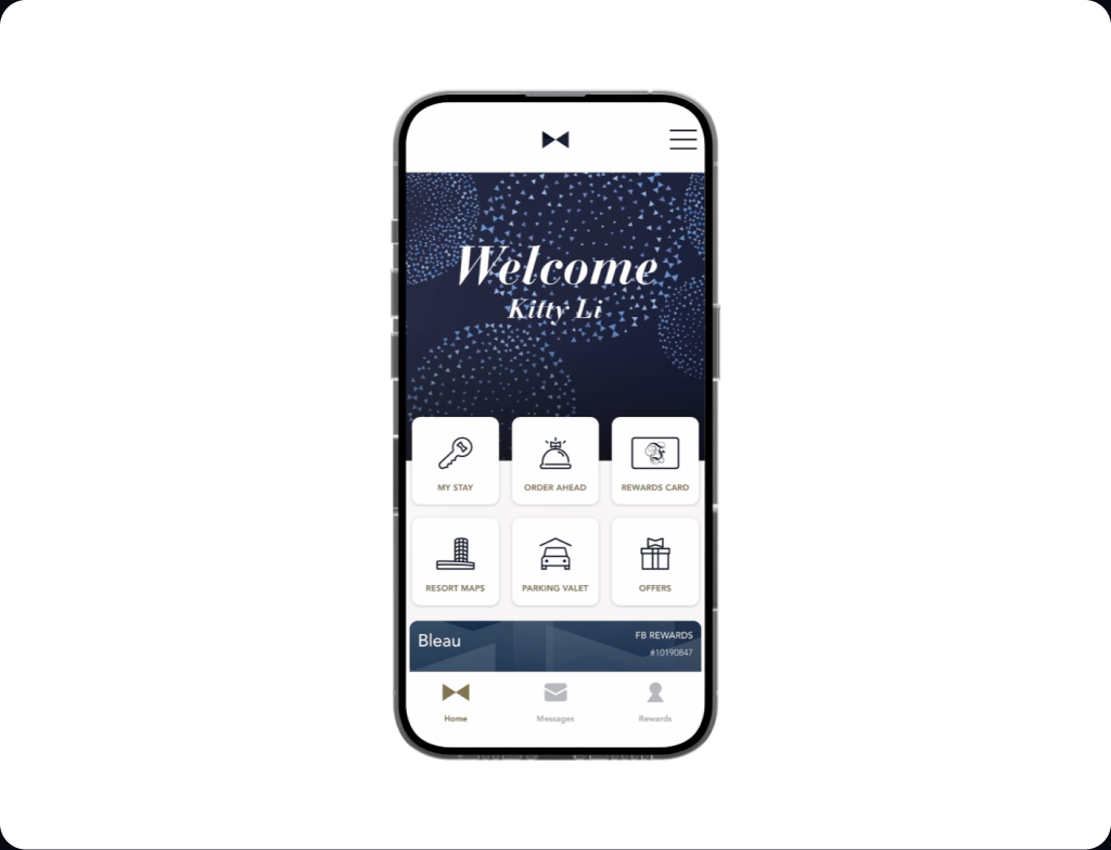 In-room dining order and delivery tracking screens.