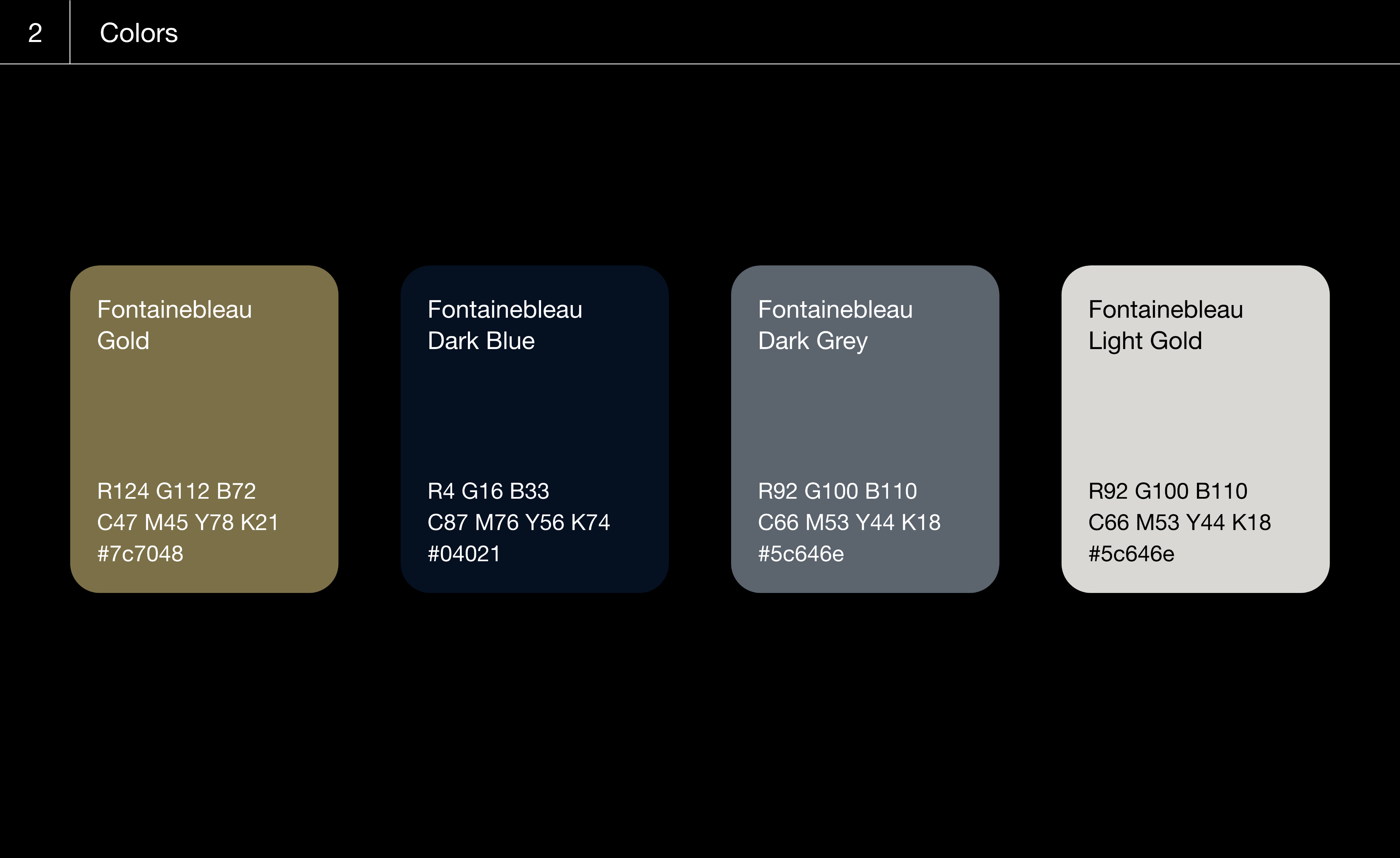 Color palette and secondary marks.