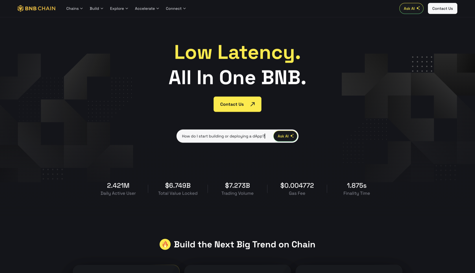 BNB Chain homepage screenshot
